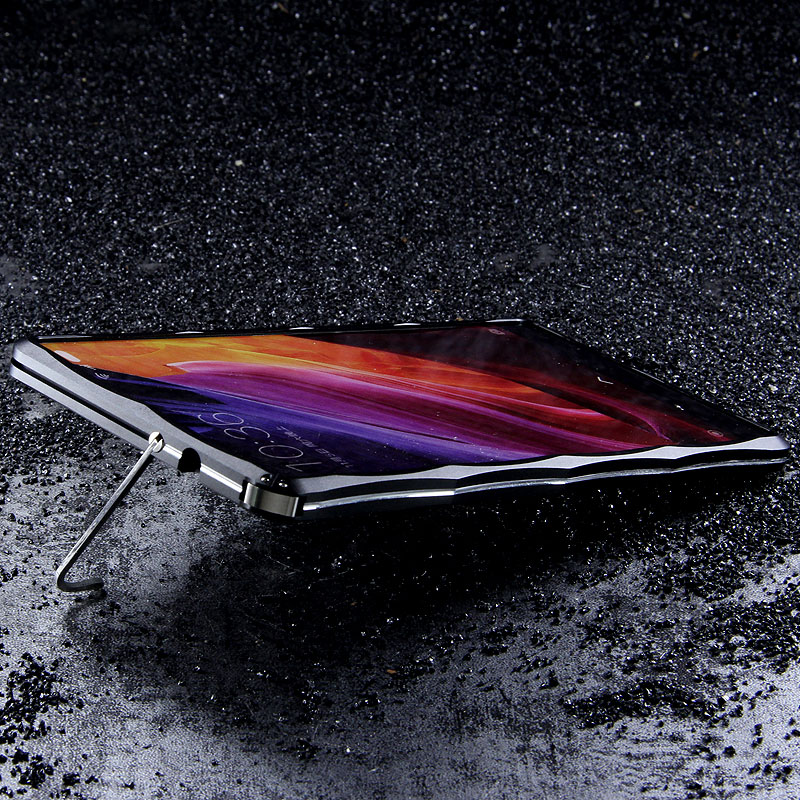 iMatch Slim Light Aluminum Metal Shockproof Bumper Case with Kickstand for Xiaomi Mi MIX