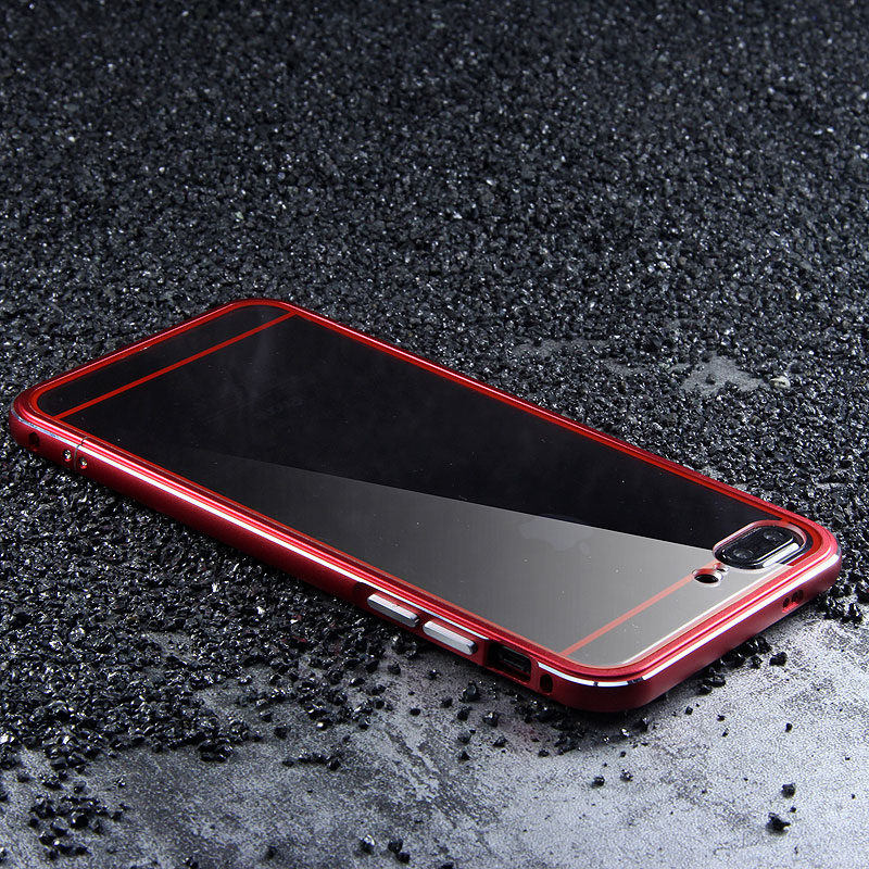 iy Bicolor Aurora Aluminum Metal Bumper Scratch Resistant Transparent PC Case Cover for Apple iPhone 8 Plus & iPhone 8 & iPhone 7 Plus & iPhone 7