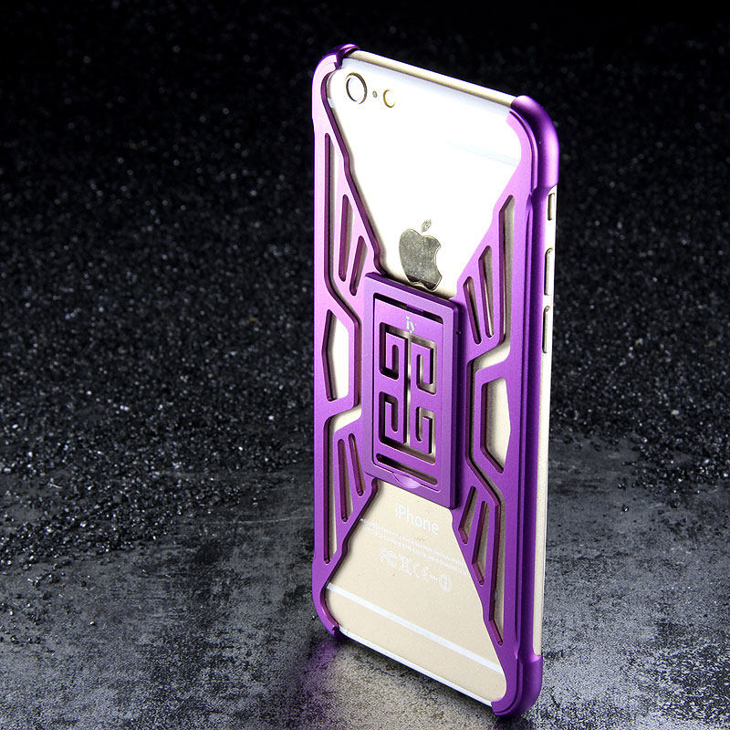 iy Metror Butterfly Aluminum Shell Shockproof Aerospace Metal Case Cover with Kickstand for iPhone 6S Plus & iPhone 6S