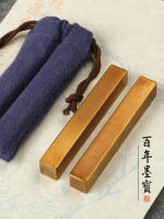 【 Hand-polished 】 Brass ballast paper ruler, calligraphy ballast paper, wholesale of calligraphy ballast paper, a pair of small ornaments, creative metal ballast supplies, student galvanized iron ballast paper thumbnail 7