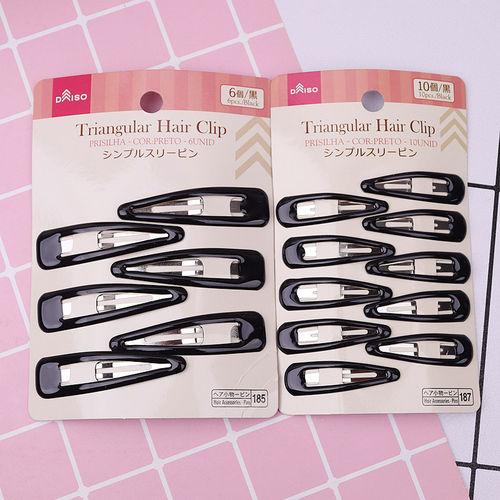 日本大创DAISO黑色发夹水滴夹棕