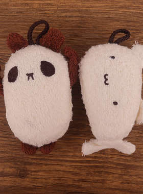 出口日本熊猫鲸鱼动物搓澡海绵洗澡棉可爱造型沐浴海绵洗澡神器