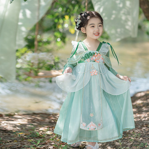 女童汉服夏季薄款中国风唐装襦裙