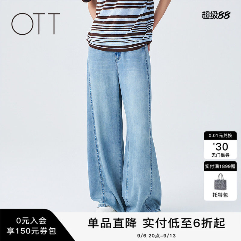 OTT2026夏季复古宽松阔腿长裤女图片