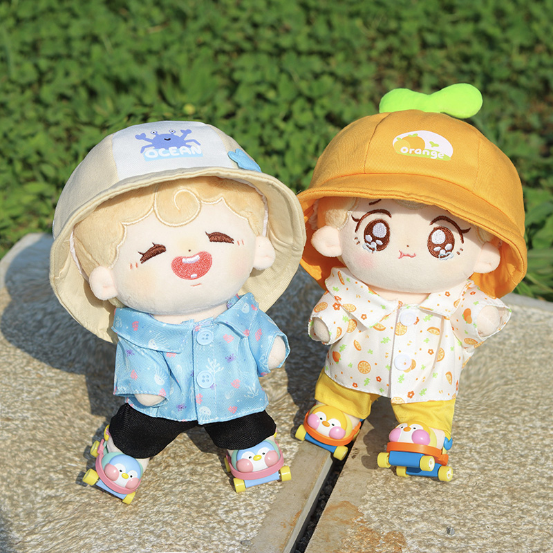 20厘米棉花娃娃衣服套装幼稚园棉花公仔帽子男娃夏日海边套装泳衣
