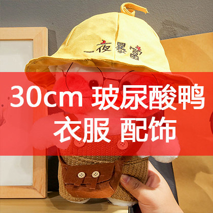 网红玻尿酸鸭衣服配饰鸭帽子眼镜配饰小黄鸭配件毛绒玩具小衣服