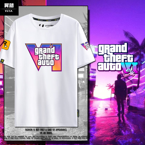 GTA6游戏R星侠盗猎车手T恤