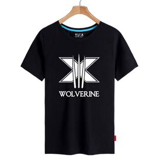 X战警漫威电影周边金刚狼短袖T恤衫男女纯棉半袖夏季装体恤上衣服