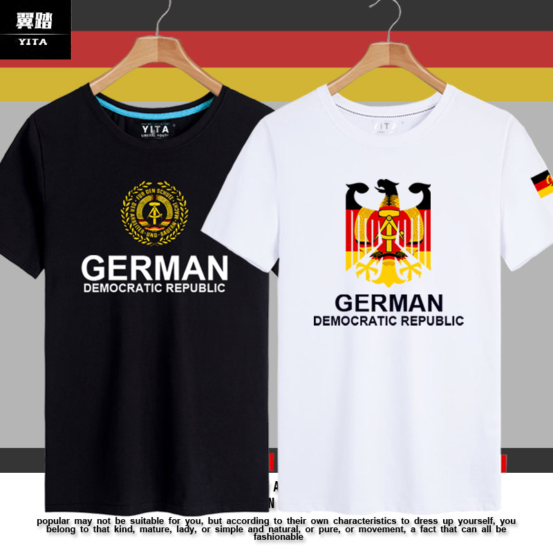 东德民主德国纪念人民军社会主义标志ddr短袖t恤衫男女半袖上衣服