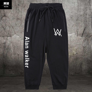 Walker休闲裤 艾伦沃克明星同款 子男女Alan 短裤 Faded电音DJ七分裤