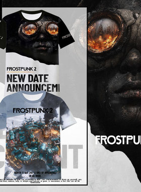 冰汽时代2游戏周边Frostpunk2冰丝速干短袖T恤衫男女学生凉快半袖