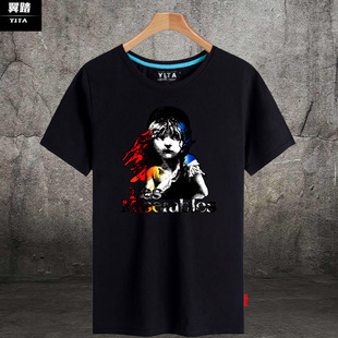 衣服 男女半袖 悲惨世界Les Miserables音乐剧冉阿让24601号T恤短袖