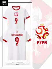Poland Team 2024 European Cup Football Jersey Lewandowski Fan Jersey Quick-Drying Short-Sleeved T-Shirt for Men and Women Ice Silk Half-Sleeve