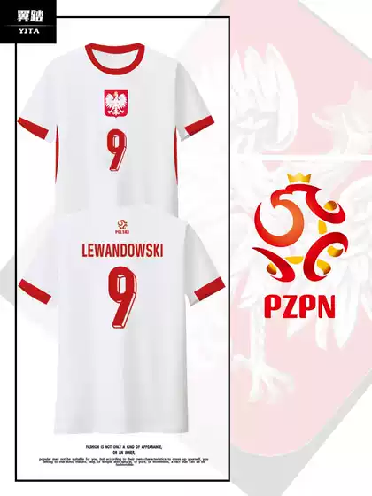 Poland Team 2024 European Cup Football Jersey Lewandowski Fan Jersey Quick-Drying Short-Sleeved T-Shirt for Men and Women Ice Silk Half-Sleeve