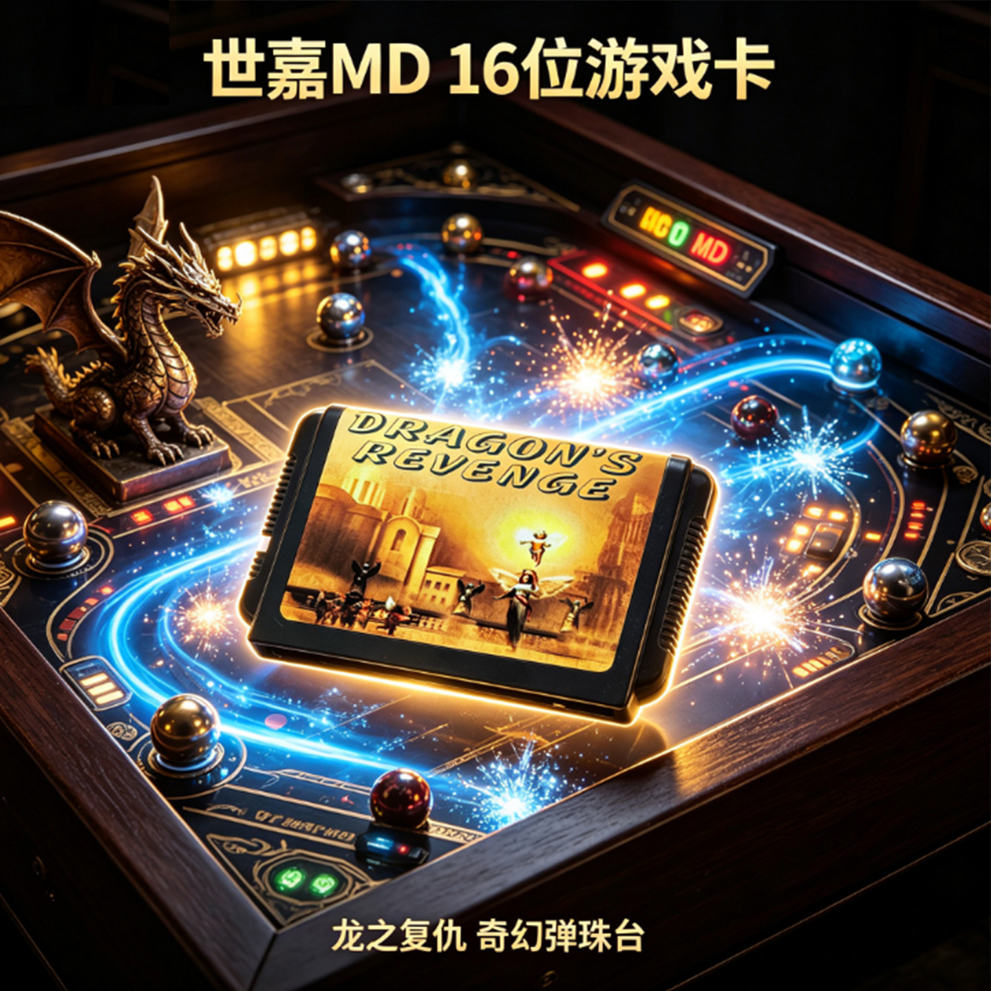 SEGA世嘉MD16位游戏卡家用游戏机龙之复仇奇幻弹珠台