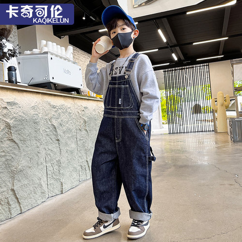 男童背带裤春秋装裤子牛仔裤