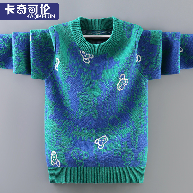 男童秋冬保暖韩版纯棉毛衣