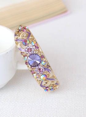 花卉镶水钻活扣彩绘景泰蓝手镯