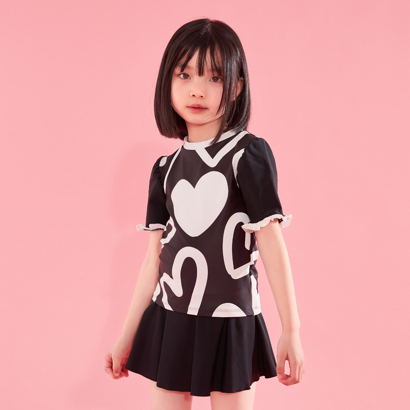 爱多尔2024年新款女童分体游泳衣中大童宝宝时尚女孩裙式儿童泳衣