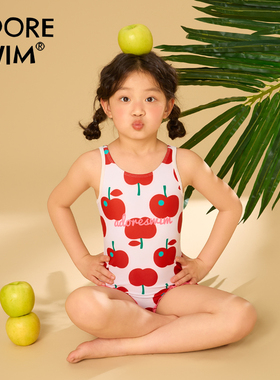 爱多尔沙滩游泳装女童透气速干可爱甜美宝宝连体泳衣2025春夏新款