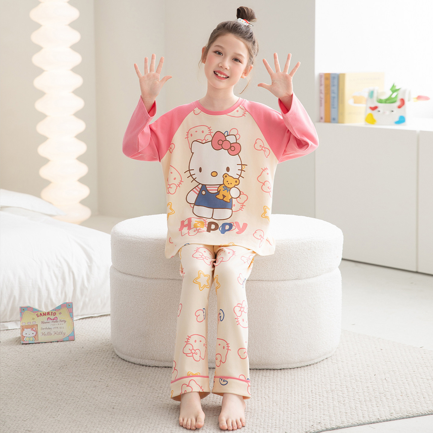 睡衣女童春秋款纯棉长袖2025新款初中生女孩中大童学生家居服套装,童装/婴儿装/亲子装,家居服套装,淘宝优惠券,粉丝福利购,淘宝优惠卷