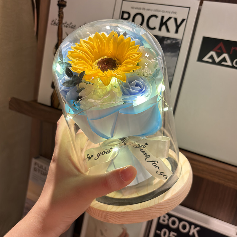 教师节礼物送女老师幼儿园向日葵仿真花花束实用摆件永生花谢师礼