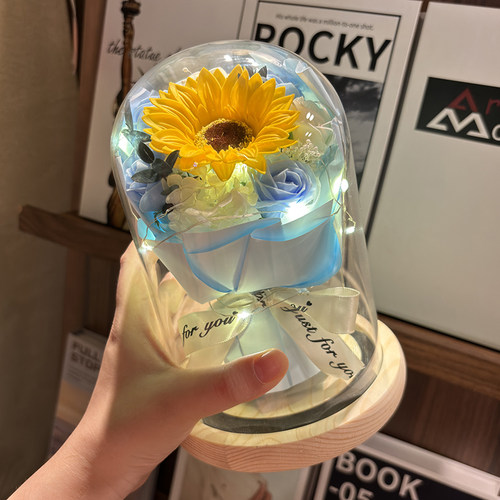 生日礼物送女生闺蜜向日葵仿真花玫瑰花束摆件教师节送老师永生花