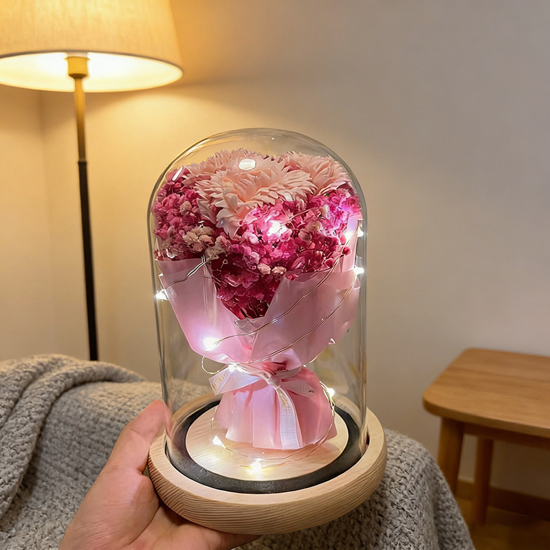 母亲节礼物送妈妈生日适合送给长辈实用康乃馨花束玫瑰永生花摆件