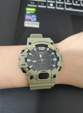 卡西欧 Casio树脂表带时尚运动双显石英机芯手表HDC-700-3A3