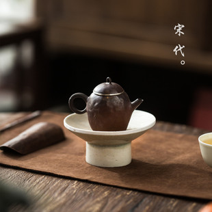 宋代老碗底打磨改造盖置景德镇老物件壶承青白瓷圆形杯托茶垫底座