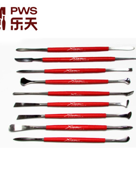 乐天陶社进口工具XIEM红色泥塑9件套雕塑雕刻刀修坯泥塑不锈钢