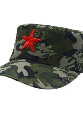 户外丛林帽平顶男女五星棒球帽儿童成人表演训练帽刺绣休闲帽遮阳