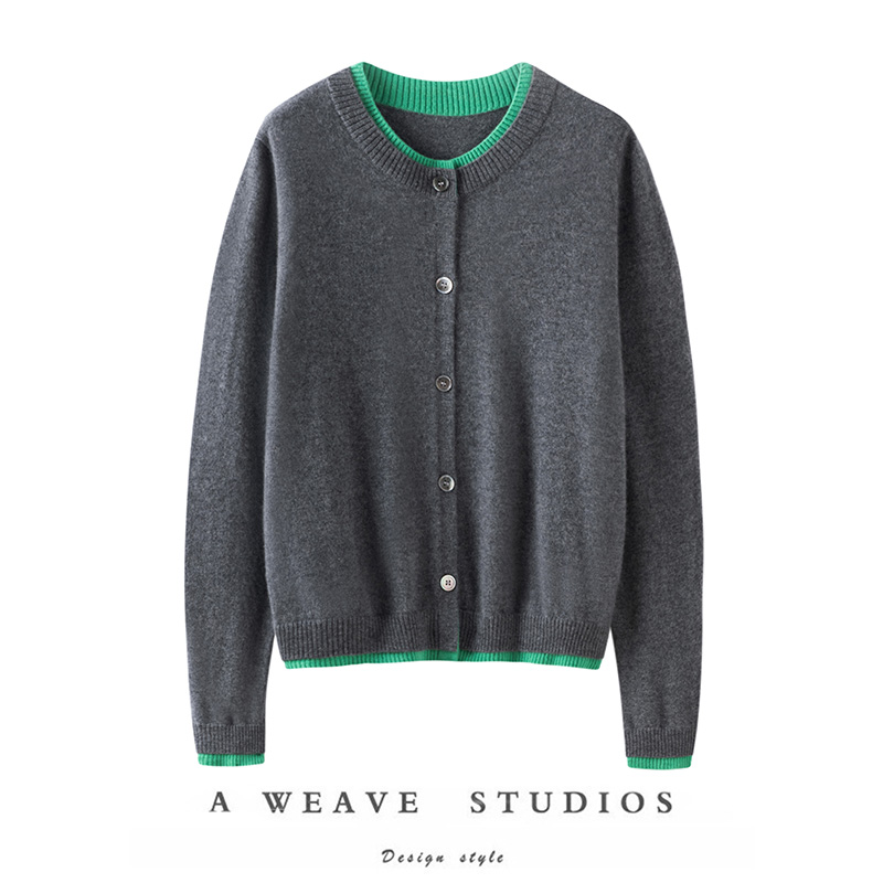 设计感假两件针织开衫