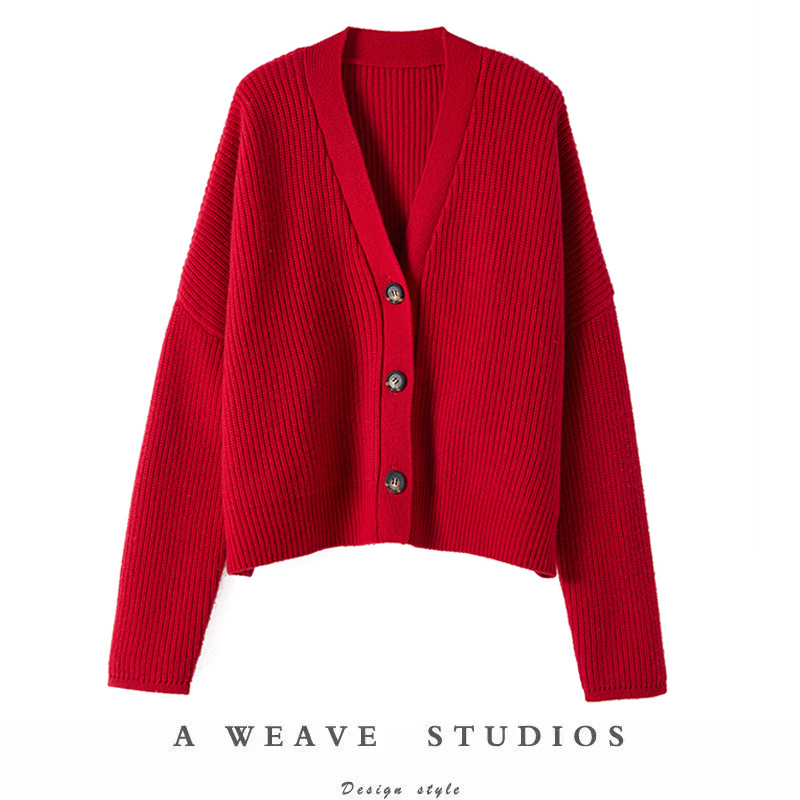 气质 佳作!重磅加厚羊绒开衫女粗棒针织外套羊绒毛衣宽松