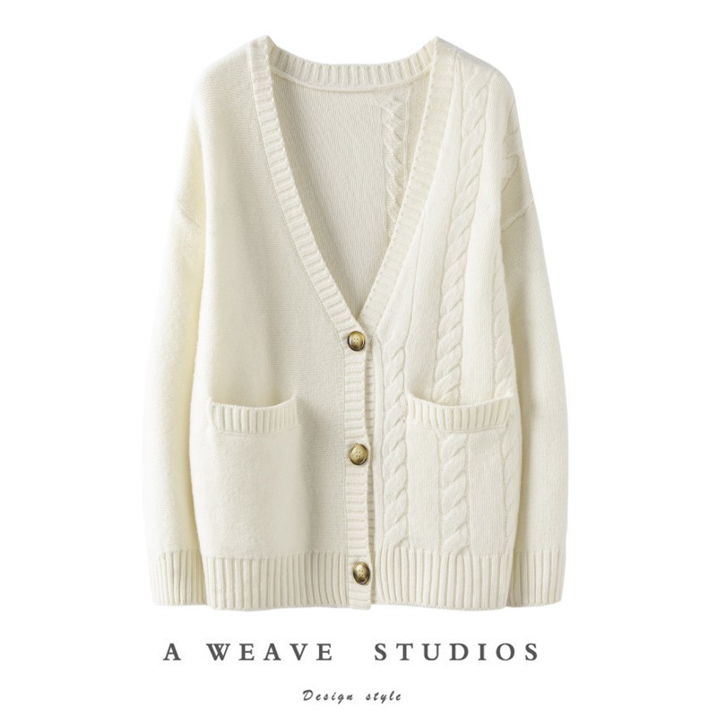 纯山羊绒开衫女毛衣针织衫