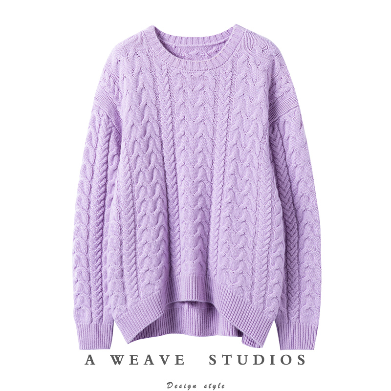 羊绒衫圆领实力重磅加厚慵懒风