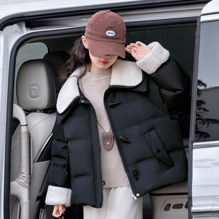 女童棉衣冬季2025新款中大童洋气爆款羽绒棉衣小公主时尚双领外套