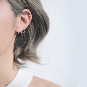 S925纯银手工圆形耳环