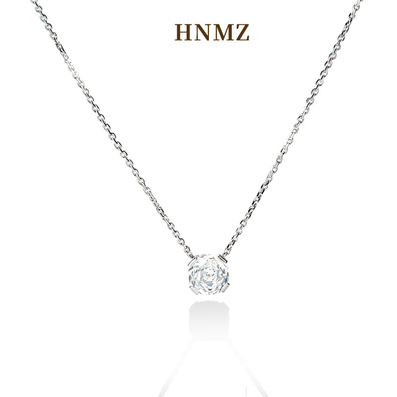 赵露思许妍同款S925银玫瑰项链锆石锁骨颈链轻奢新款吊坠礼物