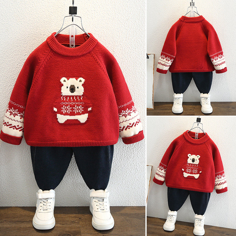 男童秋冬圣诞毛衣加厚儿童新年拜年服2025新款长袖宝宝针织打底衫,童装/婴儿装/亲子装,毛衣/针织衫,淘宝优惠券,粉丝福利购,淘宝优惠卷