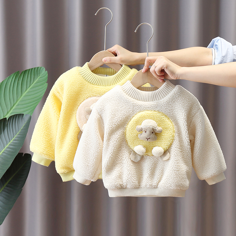 秋冬婴儿小童保暖羊羔毛打底衫