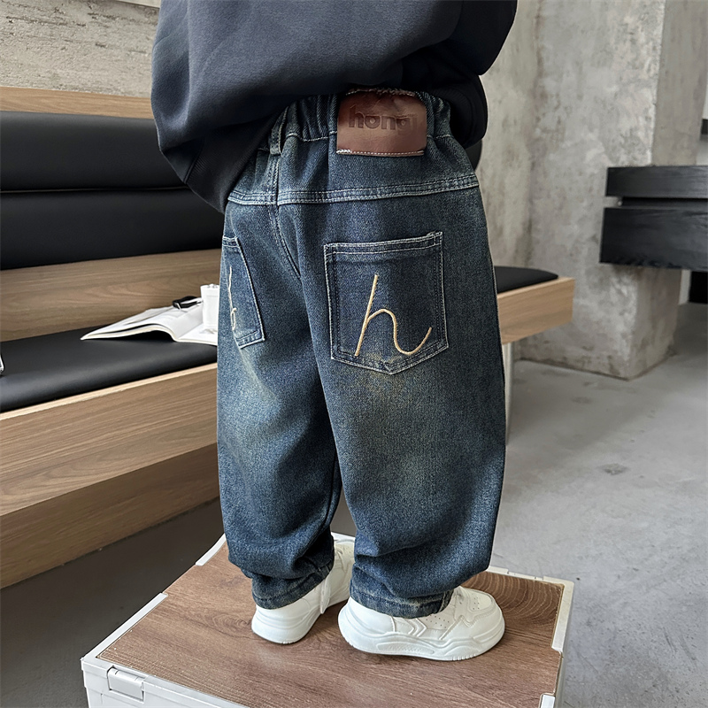 男童加绒裤子秋冬款2025新款儿童