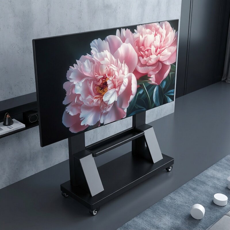 贝石通用移动电视机支架落地式适用创维长虹等一体机挂架带轮推车