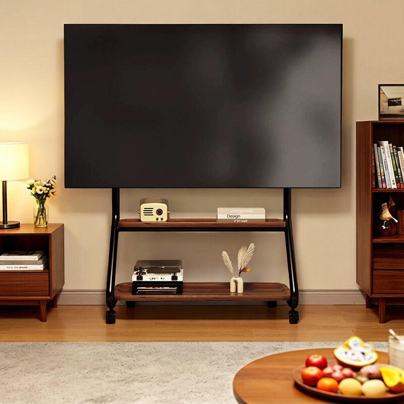 贝石家用可移动电视机支架带轮落地推车通用55/65/75英寸电视柜