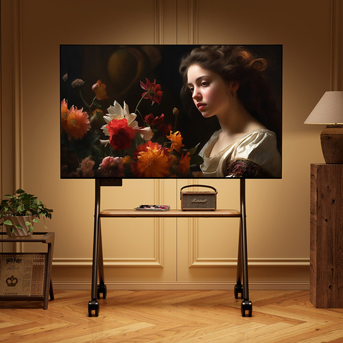 北欧落地式电视机支架可移动推车
