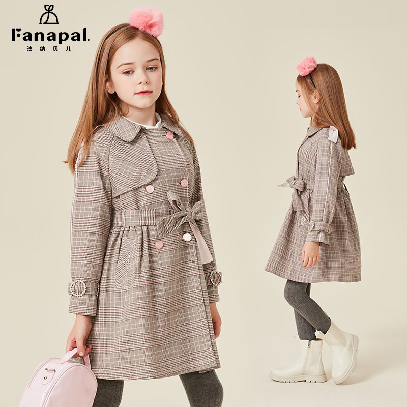 fanapal女童秋冬季风衣