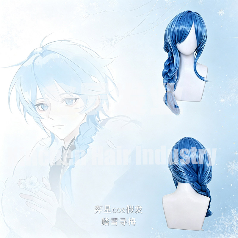 王者荣耀 弈星cos假发 踏雪寻梅古风男 游戏皮肤扮演cosplay假发