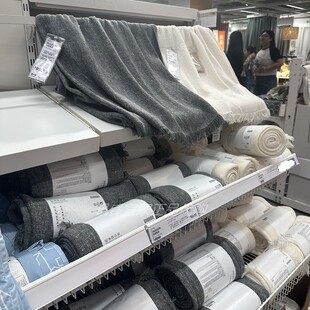 IKEA宜家英格鲁恩沙发绒毯空调毛毯休闲盖毯午休盖毯保暖毯子正品