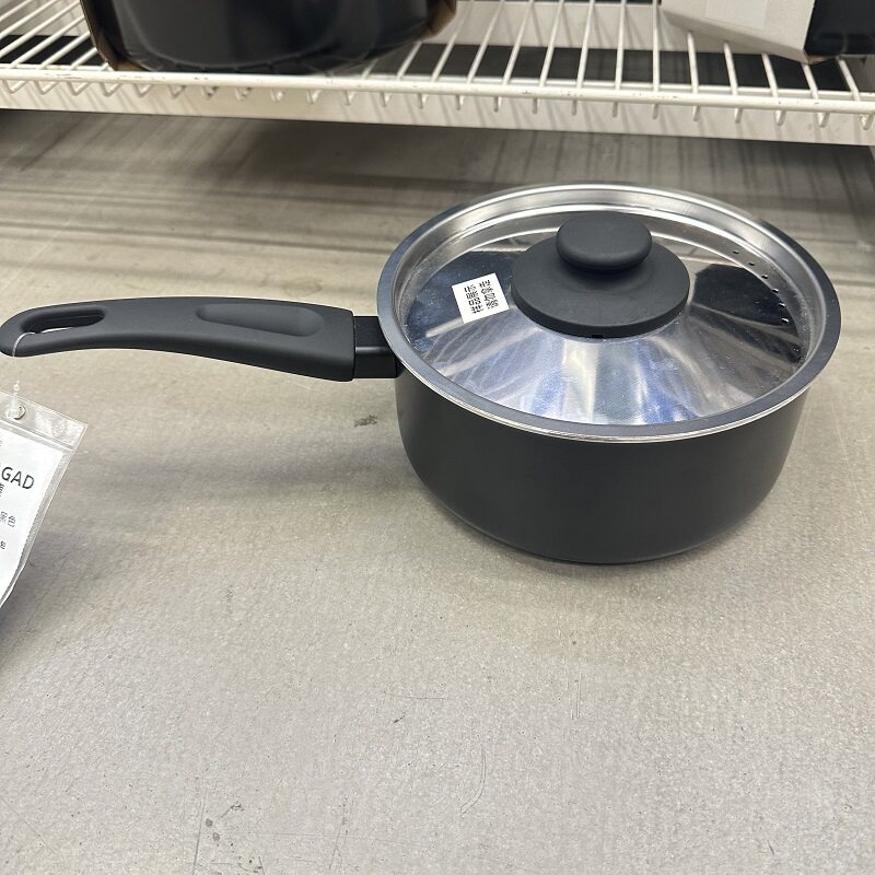 宜家深锅汤锅赫姆拉卡德长柄带盖锅奶锅汤锅欧式铝平底无涂层锅具