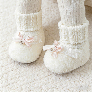 袜婴儿鞋 步前鞋 子6到12个月0到6棉鞋 软底鞋 冬季 小月龄宝宝外出鞋